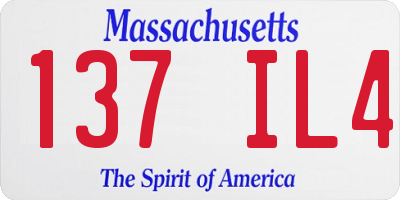 MA license plate 137IL4