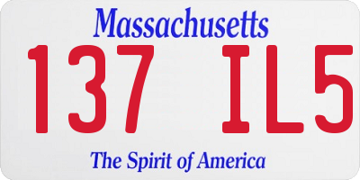 MA license plate 137IL5