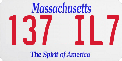 MA license plate 137IL7