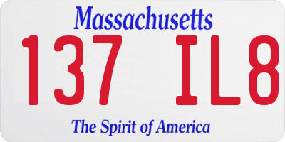 MA license plate 137IL8