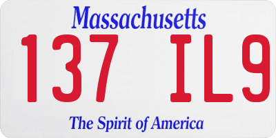 MA license plate 137IL9