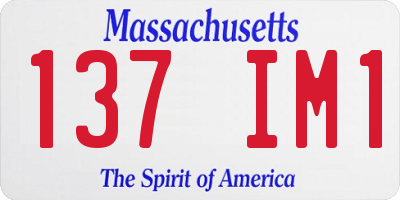 MA license plate 137IM1