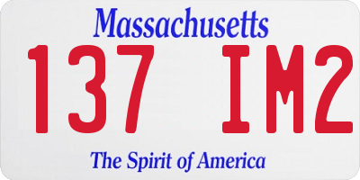 MA license plate 137IM2