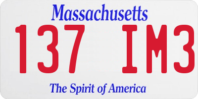 MA license plate 137IM3