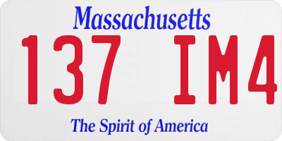MA license plate 137IM4