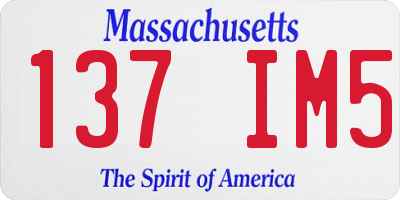 MA license plate 137IM5
