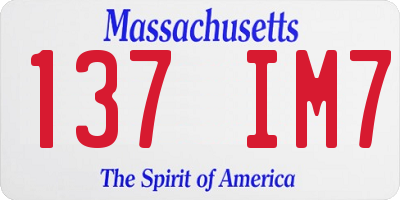 MA license plate 137IM7