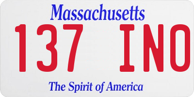 MA license plate 137IN0