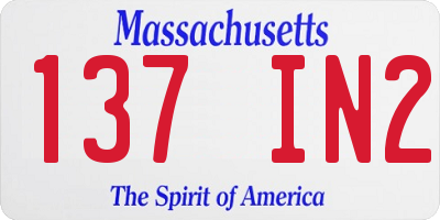 MA license plate 137IN2