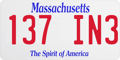 MA license plate 137IN3