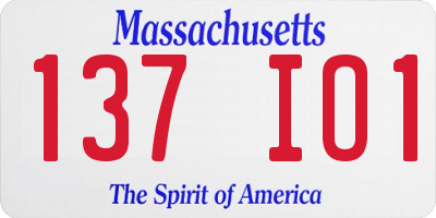 MA license plate 137IO1