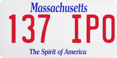 MA license plate 137IP0