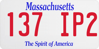 MA license plate 137IP2