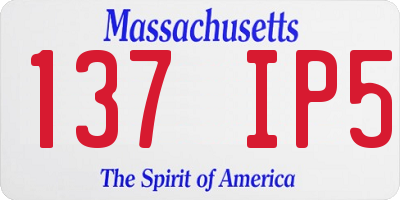 MA license plate 137IP5