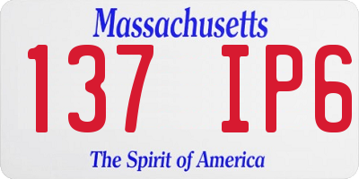 MA license plate 137IP6