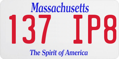 MA license plate 137IP8