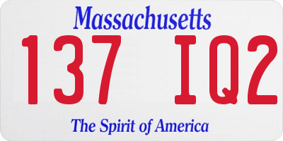 MA license plate 137IQ2