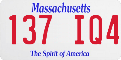MA license plate 137IQ4