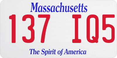 MA license plate 137IQ5