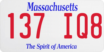 MA license plate 137IQ8