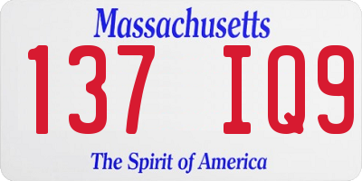 MA license plate 137IQ9