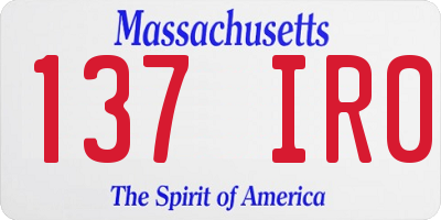 MA license plate 137IR0