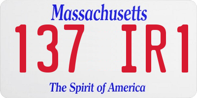 MA license plate 137IR1
