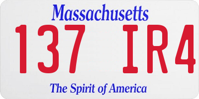 MA license plate 137IR4