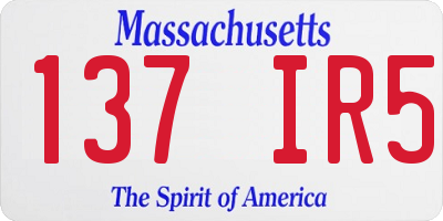 MA license plate 137IR5