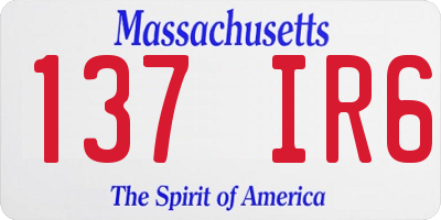 MA license plate 137IR6