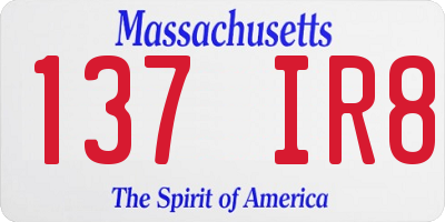 MA license plate 137IR8