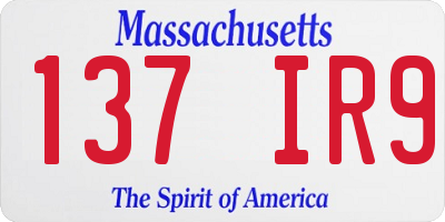 MA license plate 137IR9