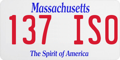 MA license plate 137IS0