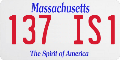 MA license plate 137IS1