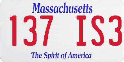 MA license plate 137IS3