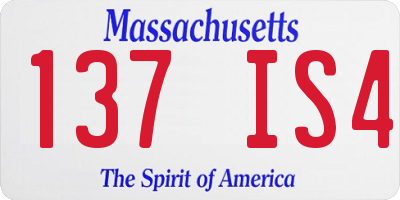 MA license plate 137IS4
