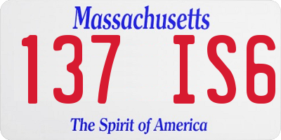 MA license plate 137IS6
