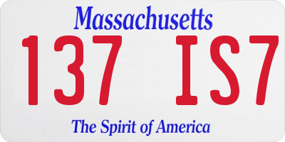 MA license plate 137IS7