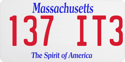 MA license plate 137IT3