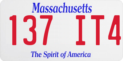 MA license plate 137IT4