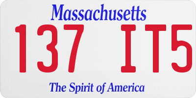 MA license plate 137IT5
