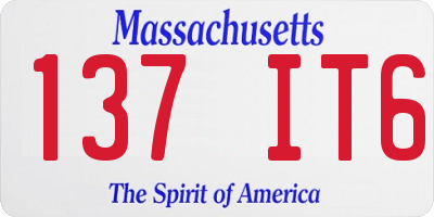 MA license plate 137IT6