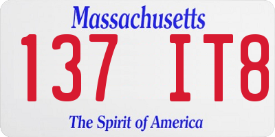 MA license plate 137IT8
