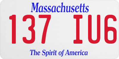 MA license plate 137IU6