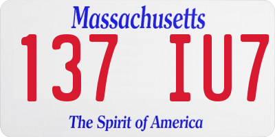 MA license plate 137IU7