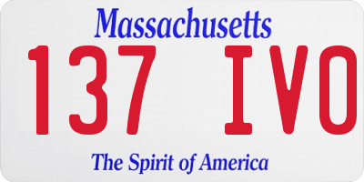 MA license plate 137IV0
