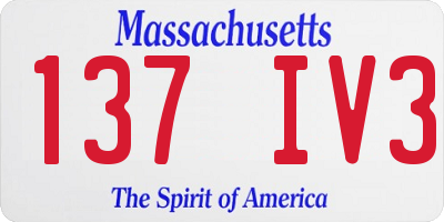MA license plate 137IV3
