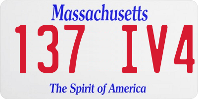 MA license plate 137IV4