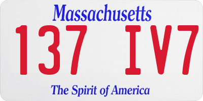 MA license plate 137IV7