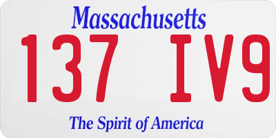 MA license plate 137IV9